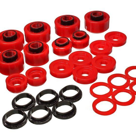 Energy Suspension 99-07 Ford F-250/F-350 SD 2/4WD Crew Cab Body Mount Set - Red-Bushing Kits-Energy Suspension-ENG4.4120R-SMINKpower Performance Parts