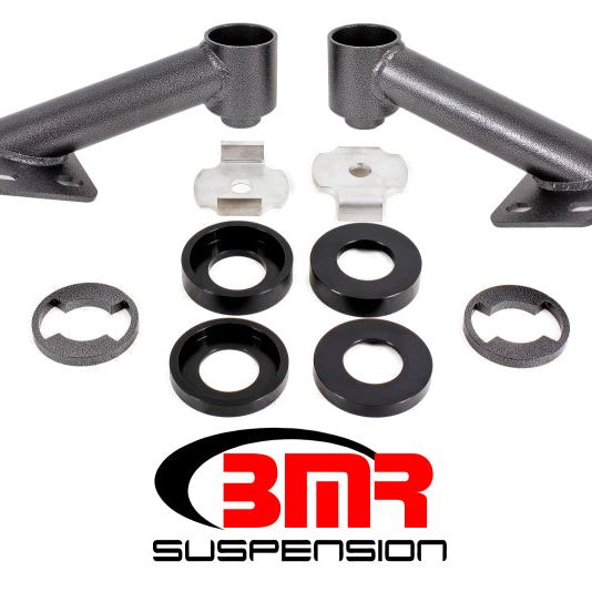 BMR 15-17 S550 Mustang Cradle Bushing Lockout Kit - Black Hammertone-Chassis Bracing-BMR Suspension-BMRCB005H-SMINKpower Performance Parts