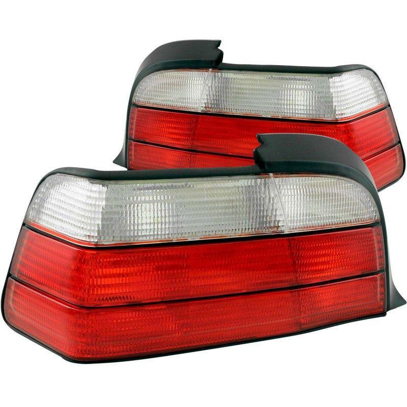 ANZO 1992-1998 BMW 3 Series E36 Coupe/Convertable Taillights Red/Clear-Tail Lights-ANZO-ANZ221215-SMINKpower Performance Parts