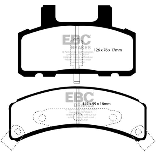 EBC 99-01 Cadillac Escalade 5.7 Greenstuff Front Brake Pads-Brake Pads - Performance-EBC-EBCDP61273-SMINKpower Performance Parts