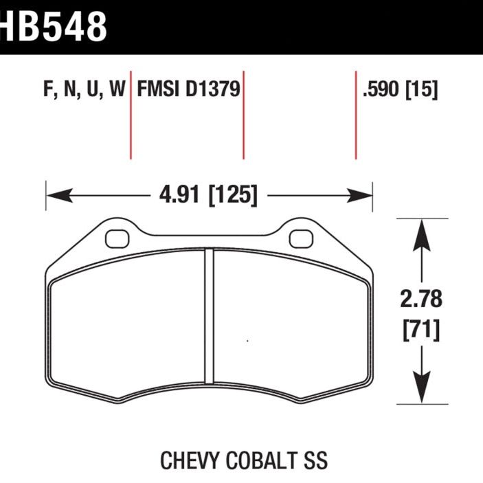 Hawk Renault Clio / Cobalt SS DTC-70 Front Brake Pads - SMINKpower Performance Parts HAWKHB548U.510 Hawk Performance