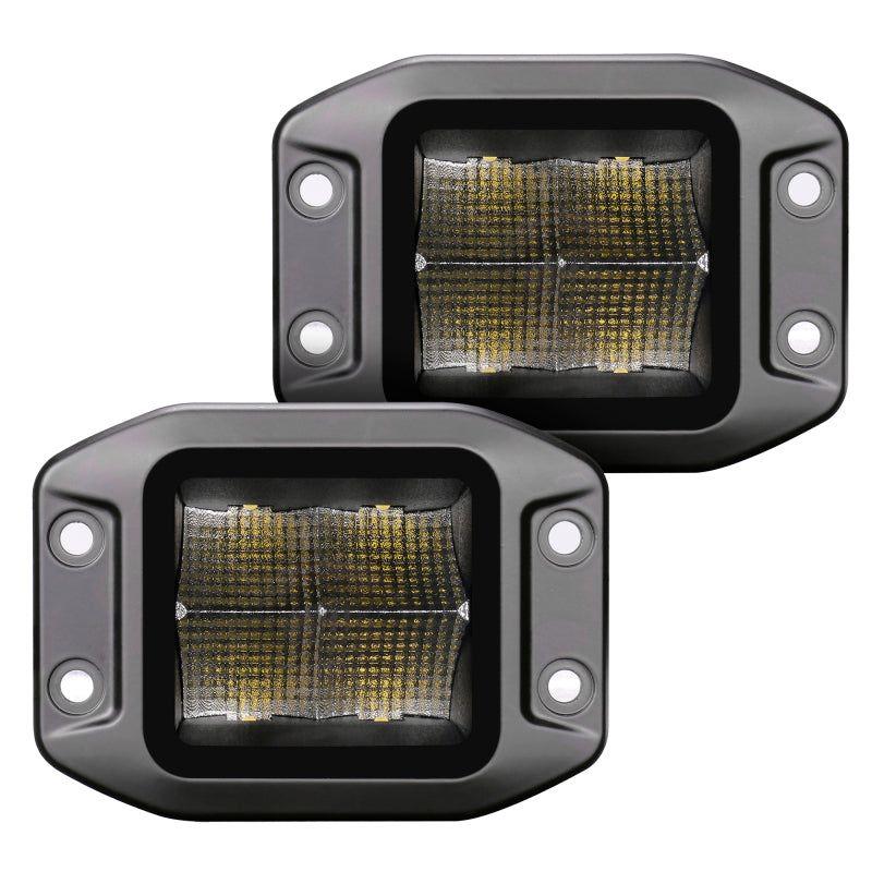 Go Rhino Xplor Blackout Series Cube LED Flood Light Kit (Flush Mount) 3x3 - Blk (Pair) - SMINKpower Performance Parts GOR750400321FCF Go Rhino