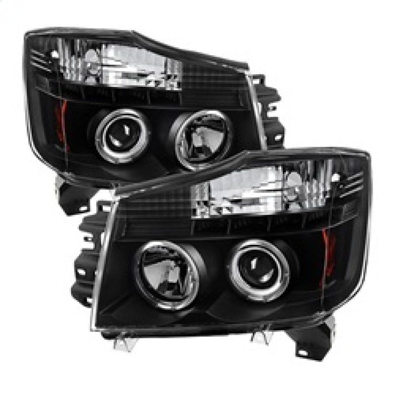 Spyder Nissan Titan 04-14/Armada 04-07 Projector Headlights LED Halo LED Blk PRO-YD-NTI04-HL-BK-Headlights-SPYDER-SPY5011572-SMINKpower Performance Parts