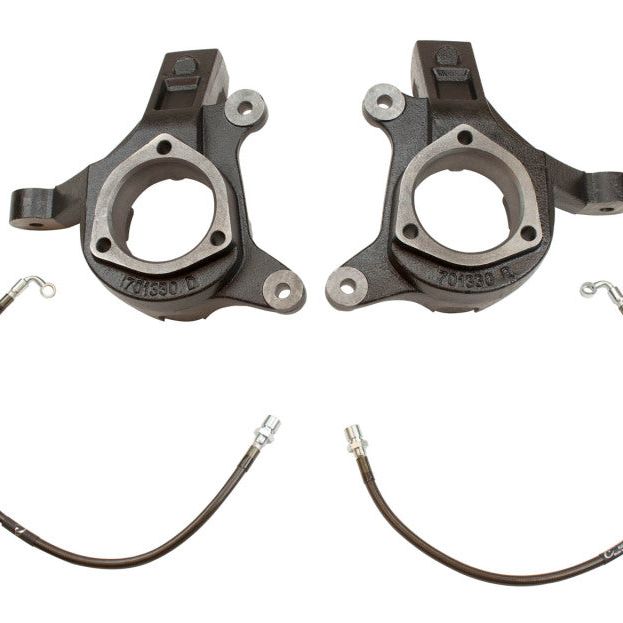 MaxTrac 07-16 GM C1500 2WD 3in Front Lift Spindles w/Extended DOT Compliant Brake Lines-Steering Knuckles & Spindles-Maxtrac-MXT701330BL-SMINKpower Performance Parts