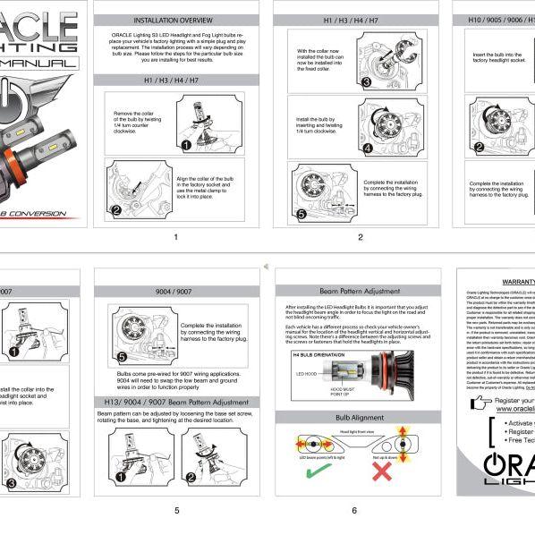 Oracle H4 - S3 LED Headlight Bulb Conversion Kit - 6000K - SMINKpower Performance Parts ORLS5231-001 ORACLE Lighting