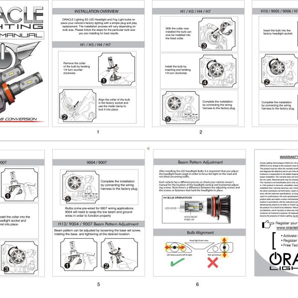 Oracle 9006 - S3 LED Headlight Bulb Conversion Kit - 6000K - SMINKpower Performance Parts ORLS5240-001 ORACLE Lighting