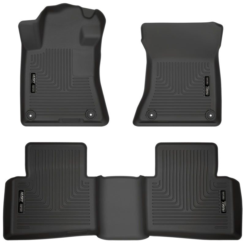 Husky Liners 19-23 Nissan Altima WeatherBeater Black Front & Second Seat Floor Liner-Floor Mats - Rubber-Husky Liners-HSL99381-SMINKpower Performance Parts