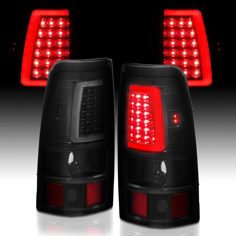 ANZO 2003-2006 Chevy Silverado 1500 LED Taillights Plank Style Black w/Smoke Lens-Tail Lights-ANZO-ANZ311334-SMINKpower Performance Parts