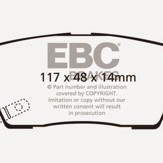 EBC 06-09 Hyundai Entourage 3.8 Yellowstuff Rear Brake Pads-Brake Pads - Performance-EBC-EBCDP41806R-SMINKpower Performance Parts