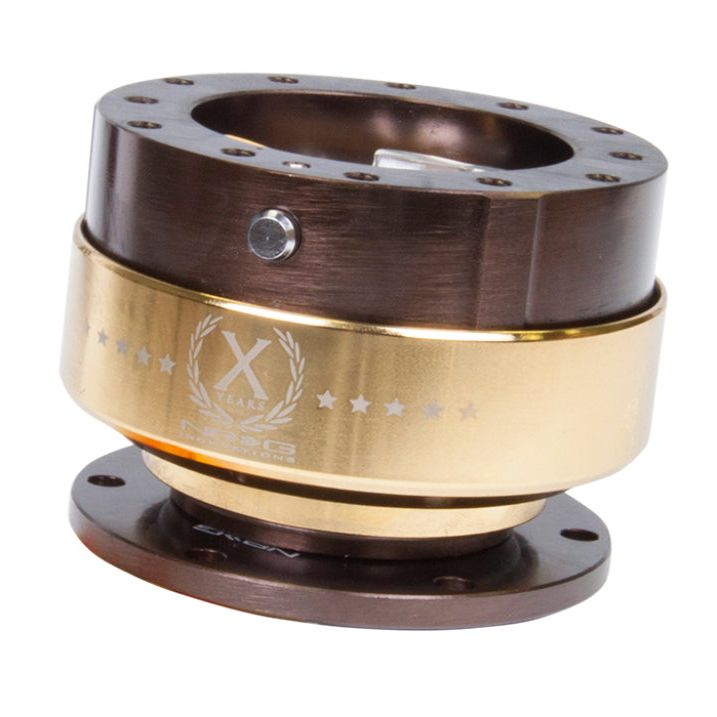 NRG Quick Release Gen 2.0 - Bronze Body / Chrome Gold Ring-Quick Release Adapters-NRG-NRGSRK-200BR-CG-SMINKpower Performance Parts