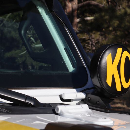 KC HiLiTES 6in. Round Soft Cover (Pair) - Black w/Yellow KC Logo - SMINKpower Performance Parts KCL5102 KC HiLiTES