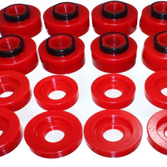 Energy Suspension 08-16 Ford F-250/F-350/F-450/F-550 Super Duty Crew Cab Red Body Mount Set-Bushing Kits-Energy Suspension-ENG4.4124R-SMINKpower Performance Parts