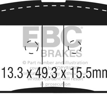 EBC 15+ Chevrolet Colorado 2.5 Yellowstuff Rear Brake Pads-Brake Pads - Performance-EBC-EBCDP43045R-SMINKpower Performance Parts