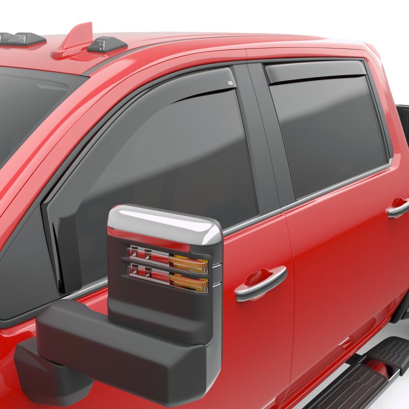 EGR 2019 Chevy 1500 Crew Cab In-Channel Window Visors - Dark Smoke-Wind Deflectors-EGR-EGR571651-SMINKpower Performance Parts