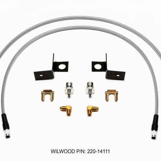 Wilwood Flexline Kit 30 inch -3 3/8-24 IF 1/8 NPT 90 Degree - SMINKpower Performance Parts WIL220-14111 Wilwood
