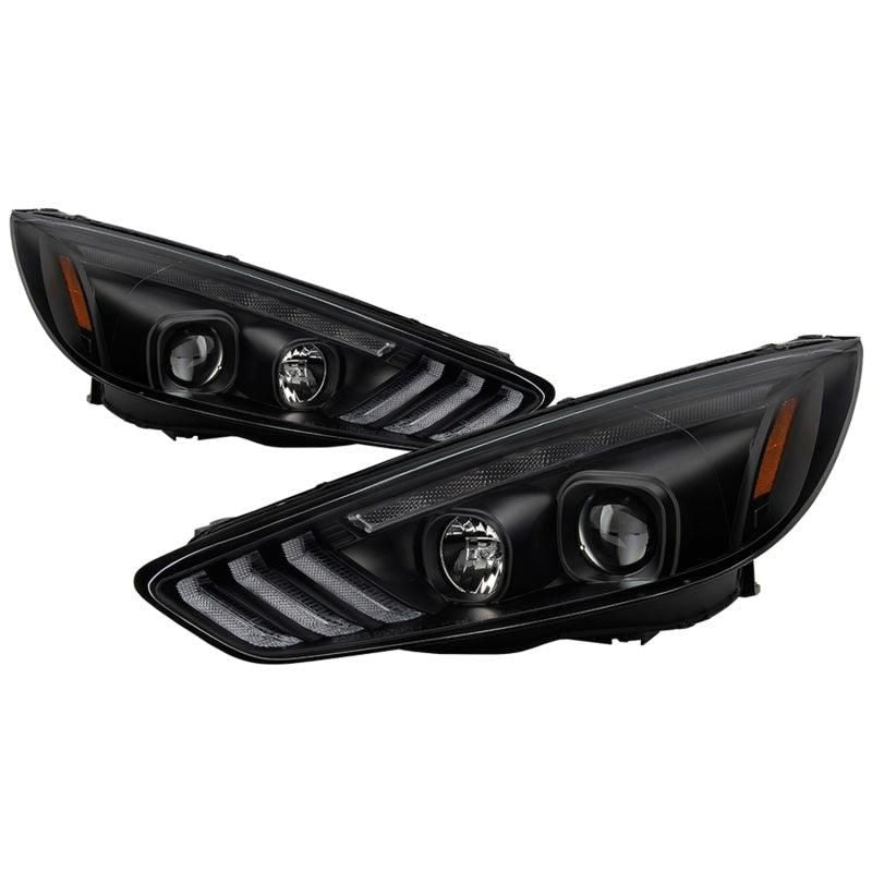 Spyder 15-18 Ford Focus Projector Headlights - Seq Turn Light Bar - Black PRO-YD-FF15-LBSEQ-BK - SMINKpower Performance Parts SPY5086105 SPYDER