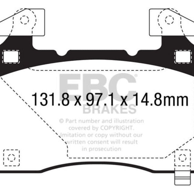 EBC 14+ Cadillac CTS Vsport 3.6 Twin Turbo Redstuff Front Brake Pads-Brake Pads - Performance-EBC-EBCDP33028C-SMINKpower Performance Parts