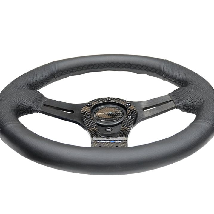 NRG Reinforced Steering Wheel (320mm) w/Carbon Center Spoke - nrg-reinforced-steering-wheel-320mm-w-carbon-center-spoke