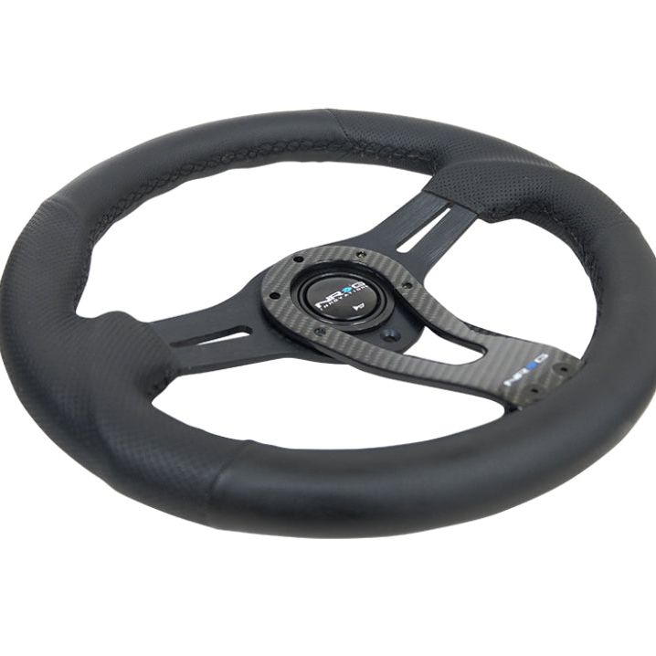 NRG Reinforced Steering Wheel (320mm) w/Carbon Center Spoke - nrg-reinforced-steering-wheel-320mm-w-carbon-center-spoke