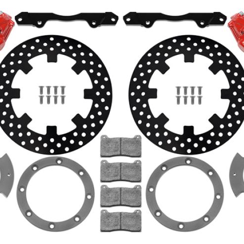 Wilwood 17-21 Can-Am X3RS Red 6-Piston Rear Kit 11.25in - Drilled Rotors - SMINKpower Performance Parts WIL140-16629-DR Wilwood