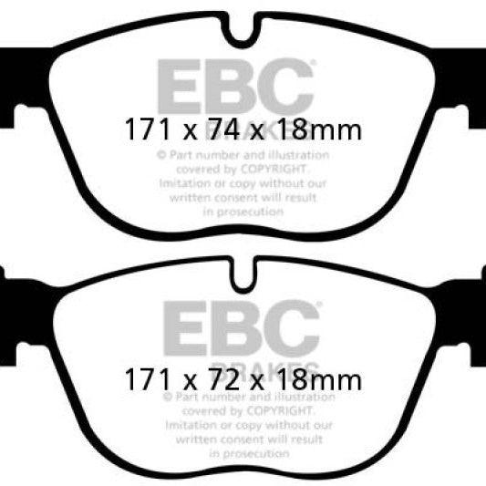 EBC 07-10 BMW X5 3.0 Yellowstuff Front Brake Pads-Brake Pads - Performance-EBC-EBCDP41938R-SMINKpower Performance Parts