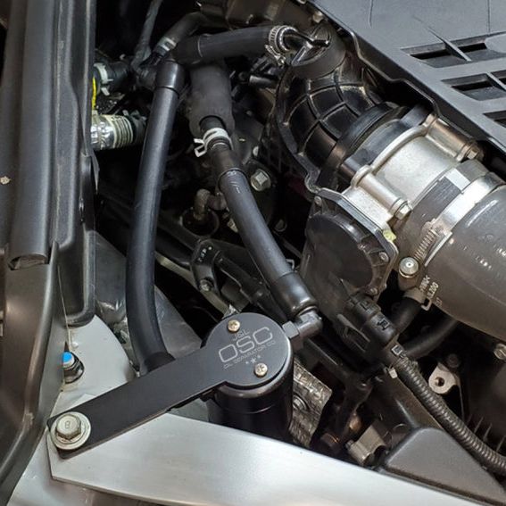 J&L 18-22 Kia Stinger GT 3.3TT Passenger Side Oil Separator 3.0 - Black Anodized - SMINKpower Performance Parts JLT3106P-B J&L