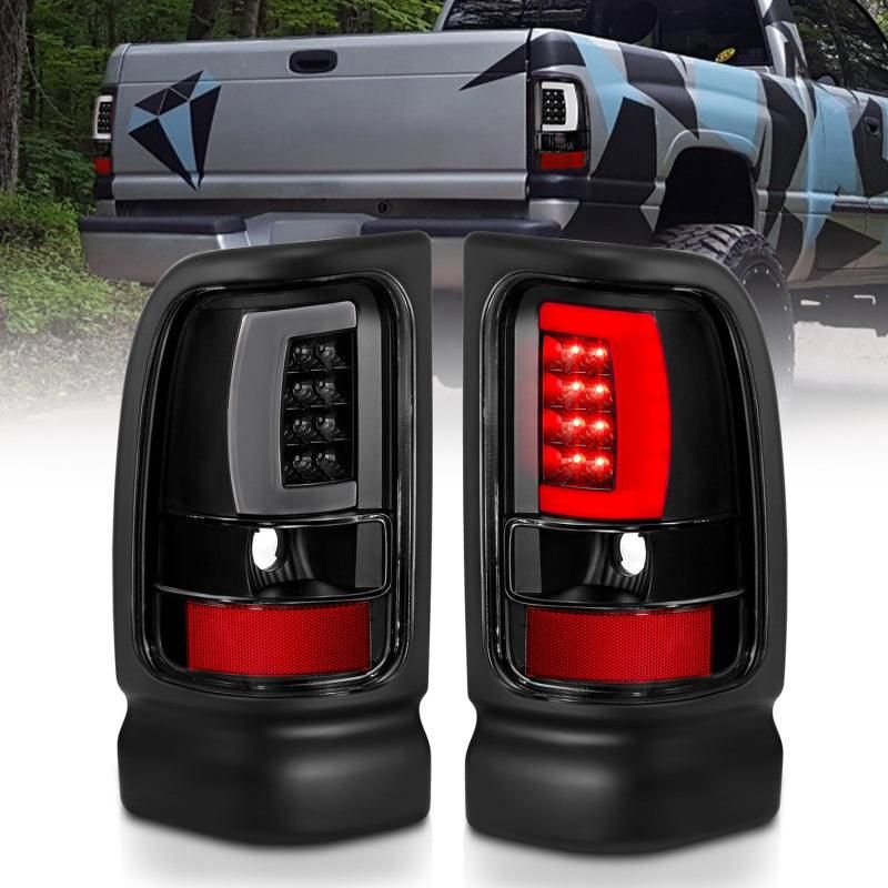 ANZO 1994-2001 Dodge Ram 1500 LED Taillights Plank Style Black w/Clear Lens - SMINKpower Performance Parts ANZ311339 ANZO