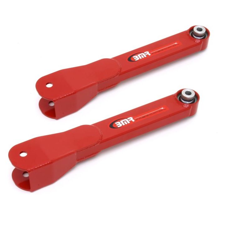 BMR 10-15 5th Gen Camaro Rear Non-Adj. Trailing Arms w/ Spherical Bearings - Red-Suspension Arms & Components-BMR Suspension-BMRTCA027R-SMINKpower Performance Parts