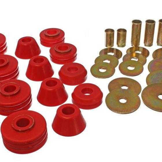 Energy Suspension 73-80 GM 1/2 Ton C-10/C1500 Pick Up 2WD Red Body (Cab) Mount Set-Bushing Kits-Energy Suspension-ENG3.4109R-SMINKpower Performance Parts