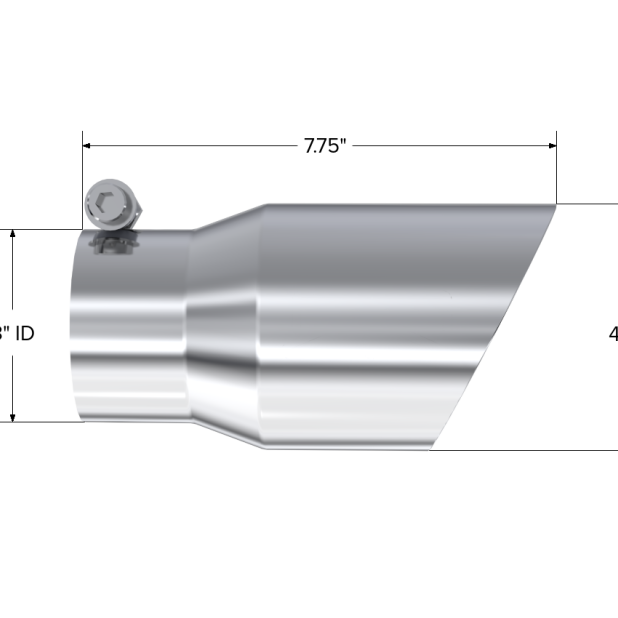 MBRP Universal Tip 4in O.D. Dual Wall Angled 3in inlet 8in length T304-Steel Tubing-MBRP-MBRPT5122-SMINKpower Performance Parts