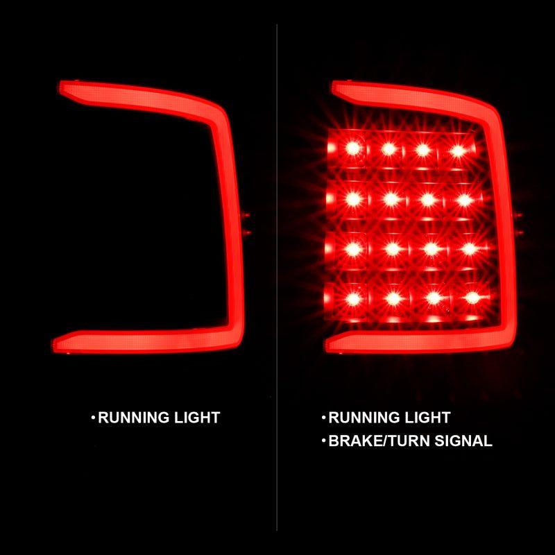 ANZO 2009-2018 Dodge Ram 1500 LED Taillight Plank Style Black w/Clear Lens-Tail Lights-ANZO-ANZ311318-SMINKpower Performance Parts