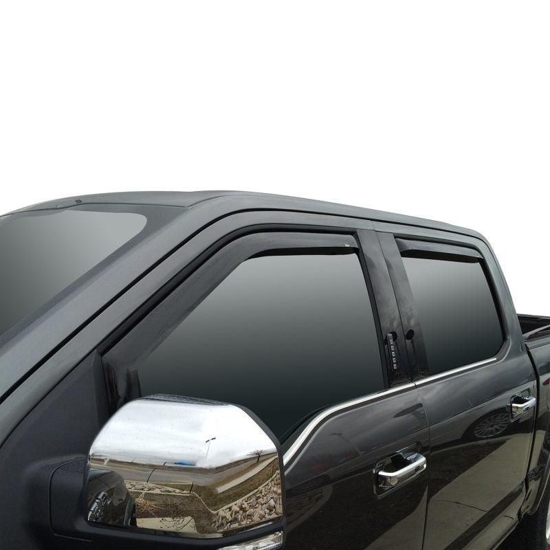 Westin 2015-2018 Ford F-150 SuperCrew Wade In-Channel Wind Deflector 4pc - Smoke - SMINKpower Performance Parts WES72-37407 Westin