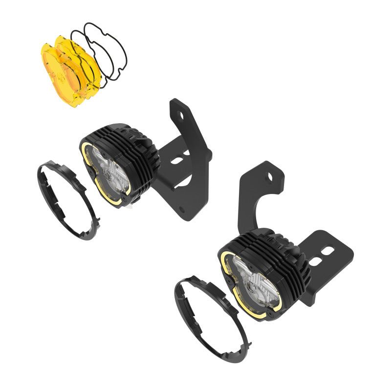 KC HiLiTES FLEX ERA 3 Dual Mode SAE Fog Lights - 2-Light Master Kit for Jeep JK/JL/JT Steel Bumpers - SMINKpower Performance Parts KCL97149 KC HiLiTES