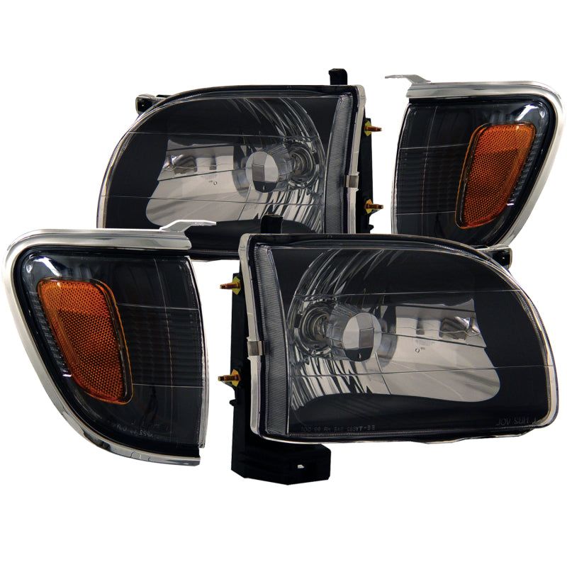 ANZO 2001-2004 Toyota Tacoma Crystal Headlights Black-Headlights-ANZO-ANZ121190-SMINKpower Performance Parts