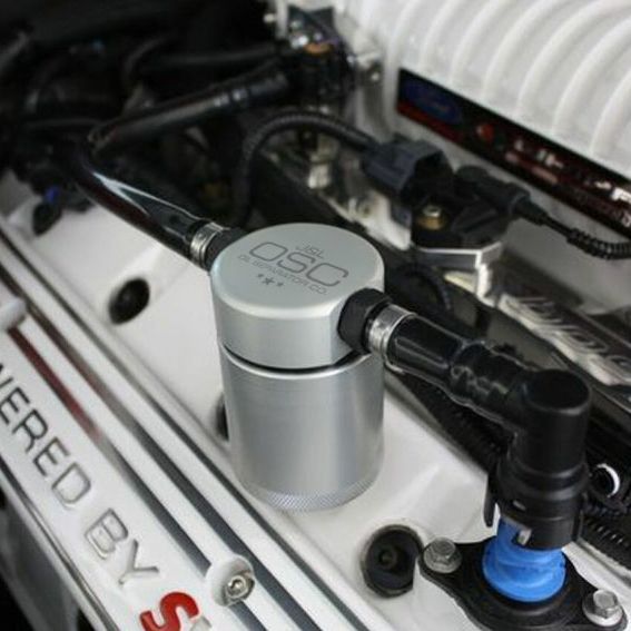 J&L 07-14 Ford Mustang GT500 Passenger Side Oil Separator 3.0 - Clear Anodized-Oil Separators-J&L-JLT3012P-C-SMINKpower Performance Parts