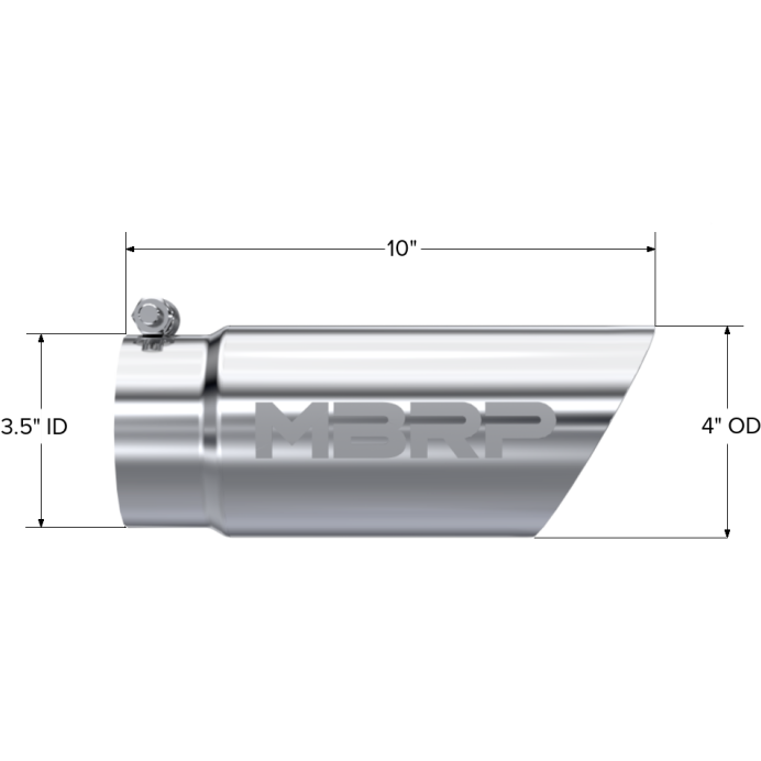MBRP Universal Tip 3in O.D. Dual Wall Angled 4 inlet 10 length-Steel Tubing-MBRP-MBRPT5110-SMINKpower Performance Parts
