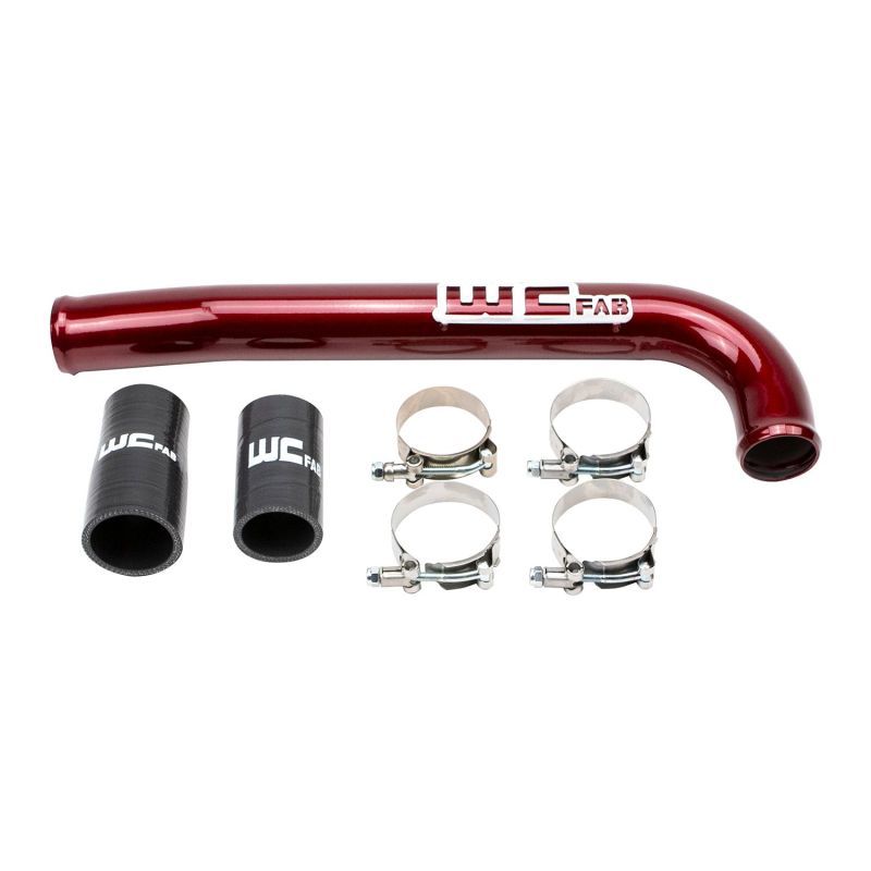 Wehrli 03-09 Dodge 5.9L/6.7L Cummins (Non-Twin CP3) Upper Coolant Pipe - WCFab Red - SMINKpower Performance Parts WCFWCF100678-RED Wehrli