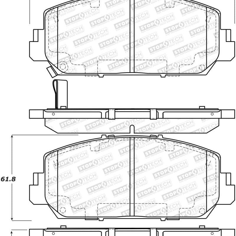 StopTech 13-18 Acura RDX Street Performance Front Brake Pads-Brake Pads - OE-Stoptech-STO308.16970-SMINKpower Performance Parts