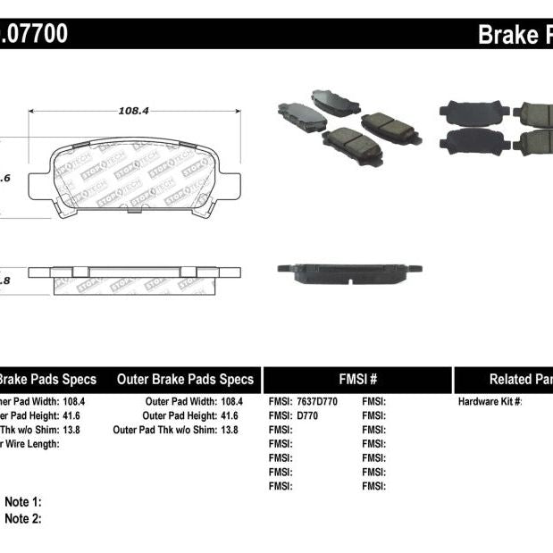 StopTech Performance 02-03 WRX Rear Brake Pads-Brake Pads - Performance-Stoptech-STO309.07700-SMINKpower Performance Parts