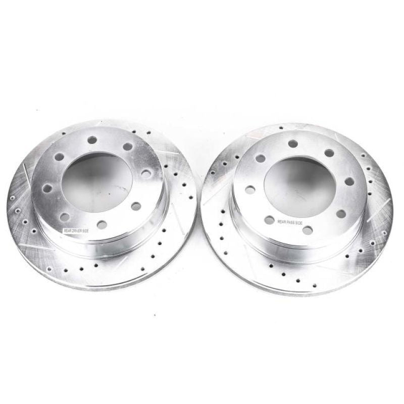 Power Stop 03-19 Chevrolet Express 2500 Rear Evolution Drilled & Slotted Rotors - Pair - SMINKpower Performance Parts PSBAR8643XPR PowerStop