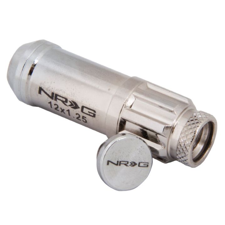 NRG 700 Series M12 X 1.25 Steel Lug Nut w/Dust Cap Cover Set 21 Pc w/Locks & Lock Socket - Silver-Lug Nuts-NRG-NRGLN-LS710SL-21-SMINKpower Performance Parts