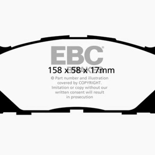 EBC 12-17 Toyota Camry 2.5L Yellowstuff Front Brake Pads-Brake Pads - Performance-EBC-EBCDP41790R-SMINKpower Performance Parts