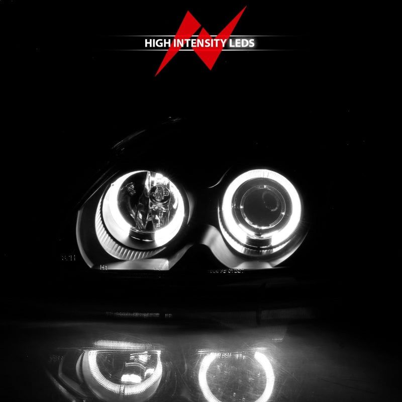 ANZO 1996-1998 Honda Civic Projector Headlights w/ Halo Black-Headlights-ANZO-ANZ121068-SMINKpower Performance Parts