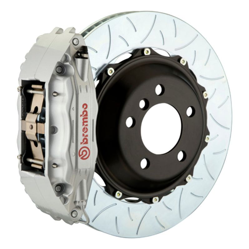 Brembo 01-06 M3 (E46) Front GT BBK 4 Piston Cast 2pc 355x32 2pc Rotor Slotted Type3-Silver-Brake Kits - Performance Slot-Brembo-BRB1B3.8015A3-SMINKpower Performance Parts