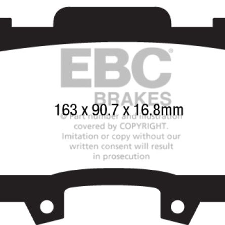 EBC 15+ Ford Mustang 2.3 Turbo Performance Pkg Yellowstuff Front Brake Pads-Brake Pads - Performance-EBC-EBCDP43042R-SMINKpower Performance Parts