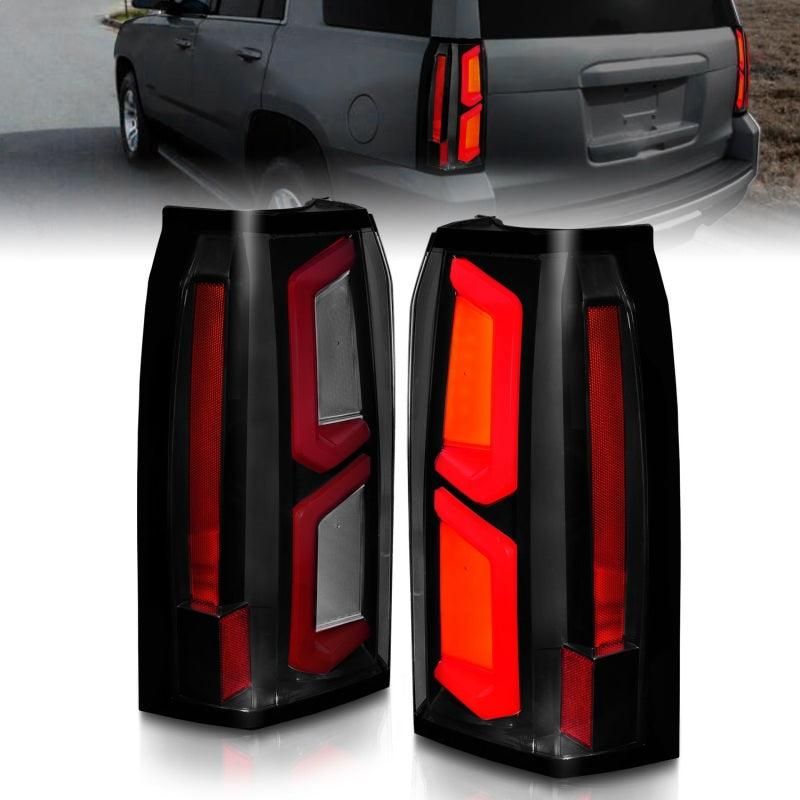 ANZO 2015-2020 Chevrolet Tahoe LED Tail Lights w/ Light Bar Black Housing Somke Lens - SMINKpower Performance Parts ANZ311375 ANZO