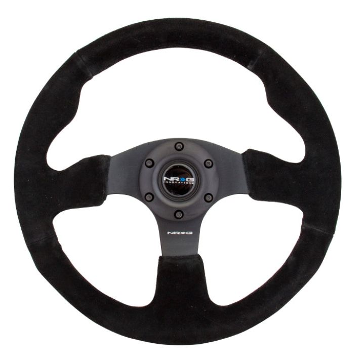 NRG Reinforced Steering Wheel (320mm) Suede w/Black Stitch-Steering Wheels-NRG-NRGRST-012S-SMINKpower Performance Parts