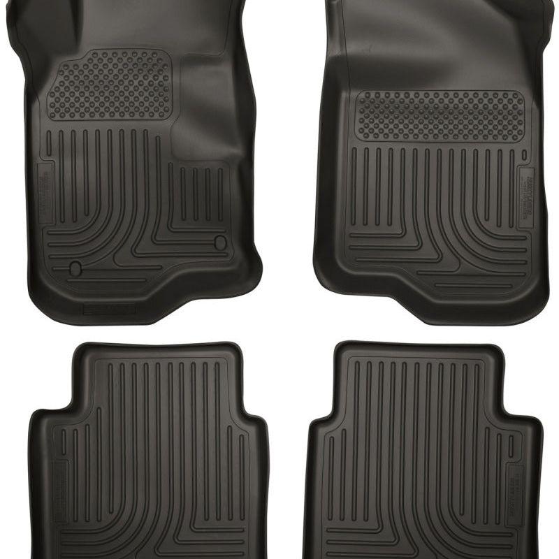 Husky Liners 08-12 Chevy Malibu/07-09 Saturn Aura WeatherBeater Combo Black Floor Liners-Floor Mats - Rubber-Husky Liners-HSL98111-SMINKpower Performance Parts