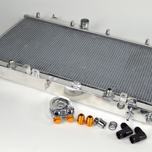 CSF 08-15 Subaru WRX/STI 2-Row Radiator w/Built-In Oil Cooler-Radiators-CSF-CSF7042O-SMINKpower Performance Parts