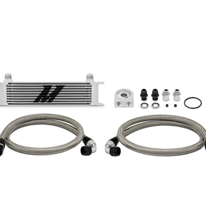 Mishimoto Universal 10 Row Oil Cooler Kit (Metal Braided Lines)-Oil Coolers-Mishimoto-MISMMOC-U-SMINKpower Performance Parts